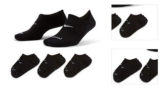 Nike Everyday Plus Cushioned Wmns Training Footie Socks 3-Pack Black - Dámske - Ponožky Nike - Čierne - DH5463-904 - Veľkosť: L 3