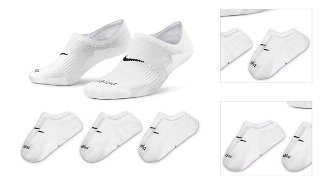Nike Everyday Plus Cushioned Wmns Training Footie Socks 3-Pack - Dámske - Ponožky Nike - Biele - DH5463-903 - Veľkosť: L 3