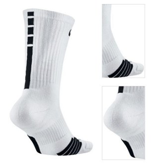 Nike NBA U ELITE Crew Socks - Pánske - Ponožky Nike - Biele - SX7587-100 - Veľkosť: S 3