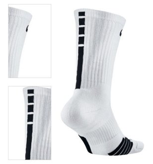 Nike NBA U ELITE Crew Socks - Pánske - Ponožky Nike - Biele - SX7587-100 - Veľkosť: S 4