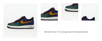 Nike W Air Force 1 '07 LX Gorge Green/ Gold Suede-Obsidian 1