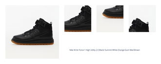 Nike W Air Force 1 High Utility 2.0 Black/ Summit White-Orange-Gum Med Brown 1