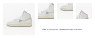 Nike W Air Force 1 Sculpt Summit White/ Silver-Coconut Milk 1