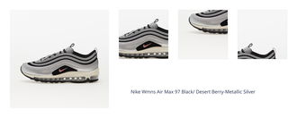 Nike Wmns Air Max 97 Black/ Desert Berry-Metallic Silver 1