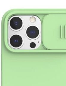 Zadný silikónový kryt Nillkin CamShield Silky Magnetic pre iPhone 13 Pro Max, zelená 6
