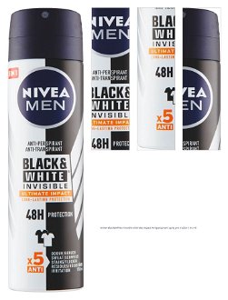 NIVEA Black&White Invisible Ultimate Impact Antiperspirant sprej pre mužov 150 ml 1