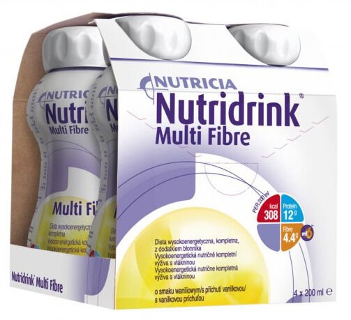 Nutridrink MULTIFIBRE vanilková príchuť 4 x 200 ml