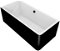 Obdĺžniková vaňa Polysan MARLENE 165x75 cm akrylát ľavá čierno/biela 72403MCLB