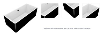 Obdĺžniková vaňa Polysan MARLENE 165x75 cm akrylát pravá čierno/biela 72403MCRB 1
