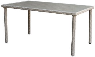 Obdĺžnikový  záhradný stôl Alford 150x90 cm, béžový% 2