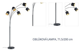 OBLÚKOVÁ LAMPA, 71,5/200 cm 1