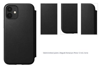 Odolné knižkové púzdro s Magsafe Nomad pre iPhone 12 mini, čierne 1