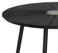 Okrúhly záhradný jedálenský stôl Parker 120 cm, čierny% 6