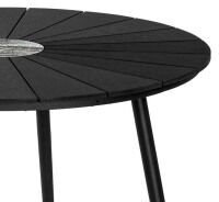 Okrúhly záhradný jedálenský stôl Parker 120 cm, čierny% 7