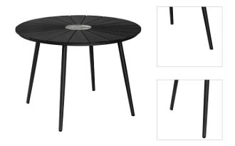 Okrúhly záhradný jedálenský stôl Parker 120 cm, čierny% 3