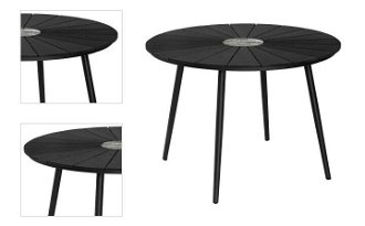 Okrúhly záhradný jedálenský stôl Parker 120 cm, čierny% 4