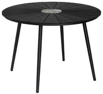 Okrúhly záhradný jedálenský stôl Parker 120 cm, čierny% 2
