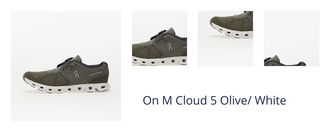 On M Cloud 5 Olive/ White 1