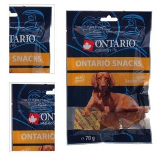 Ontario 100% prírodná pochúťka pre psov - sušené králičie plátky 70g 4
