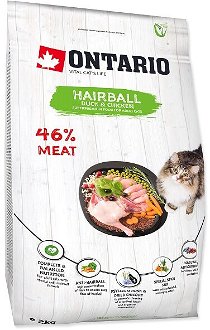 Ontario Cat Hairball kačka a kura 2 kg 2