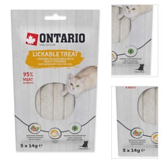 Ontario cat lízacia poch. 5x14 g kura/multivitamín 3