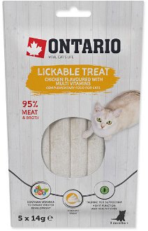 Ontario cat lízacia pochúťka kura/multivitamín 5 x 14 g