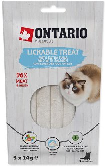 Ontario cat lízacia pochúťka tuniak/losos 5 x 14 g
