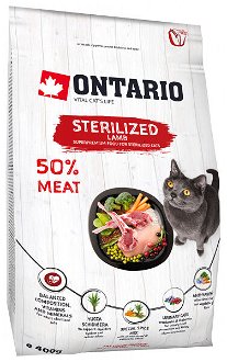 Ontario cat sterilised jahna 0,4 kg 2