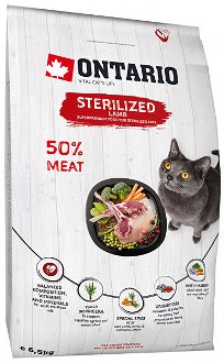 Ontario cat sterilised jahňa 6,5 kg