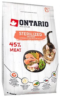 Ontario cat sterilised losos 0,4kg 2
