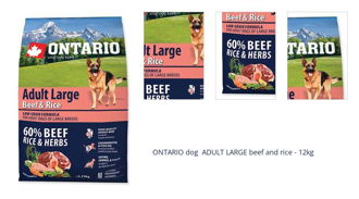 ONTARIO dog ADULT LARGE beef and rice - 12kg 1