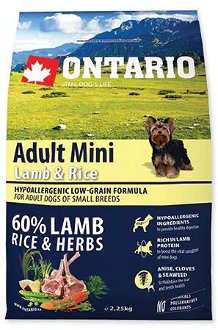 ONTARIO dog ADULT MINI lamb - 2,25kg