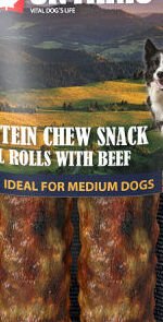 Ontario dog protein snack malá rolka s hovädzinou 2ks - 12 ,7 cm 5