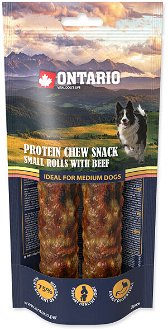 Ontario dog protein snack malá rolka s hovädzinou 2ks - 12 ,7 cm 2
