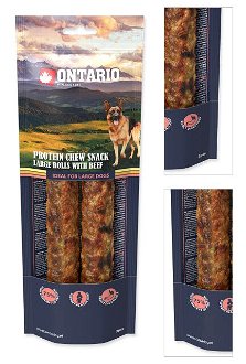 Ontario dog protein snack veľká rolka s hovädzinou 2ks - 25 ,4 cm 3