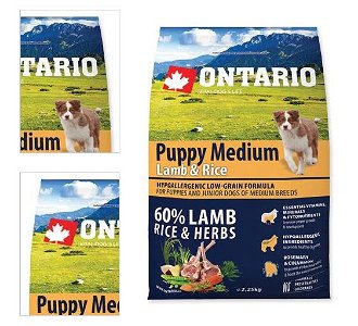 ONTARIO dog PUPPY MEDIUM lamb - 2,25kg 4
