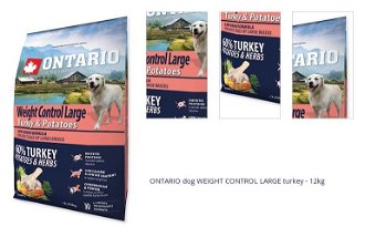ONTARIO dog WEIGHT CONTROL LARGE turkey - 12kg 1