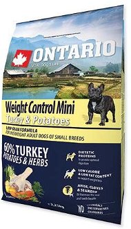 ONTARIO dog WEIGHT CONTROL MINI turkey - 2.25kg 2