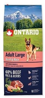 Ontario granuly Adult Large hovädzie mäso a ryža 12 kg