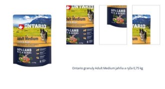 Ontario granuly Adult Medium jahňa a ryža 0,75 kg 1