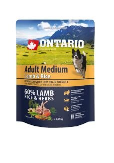 Ontario granuly Adult Medium jahňa a ryža 0,75 kg 2