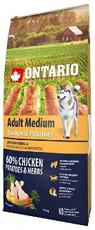 Ontario granuly Adult Medium kura a zemiaky 12 kg 2