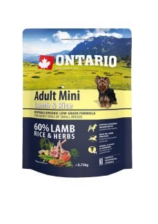 Ontario granuly Adult Mini jahňa a ryža 0,75kg