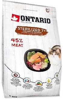Ontario granuly Cat Sterilised 7+ 2 kg
