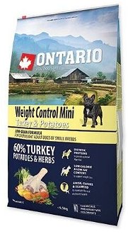 Ontario granuly Mini Weight Control morka a zemiaky 6,5 kg