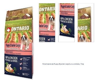 Ontario granuly Puppy & Junior Large kura a zemiaky 12 kg 1
