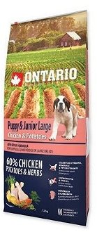 Ontario granuly Puppy & Junior Large kura a zemiaky 12 kg 2