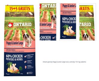 Ontario granuly Puppy & Junior Large kura a zemiaky 15+5 kg zadarmo 1