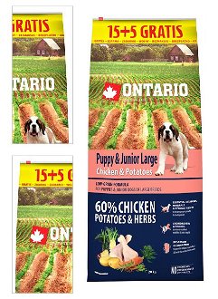 Ontario granuly Puppy & Junior Large kura a zemiaky 15+5 kg zadarmo 4