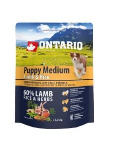 Ontario granuly Puppy Medium jahňa a ryža 0,75 kg 2